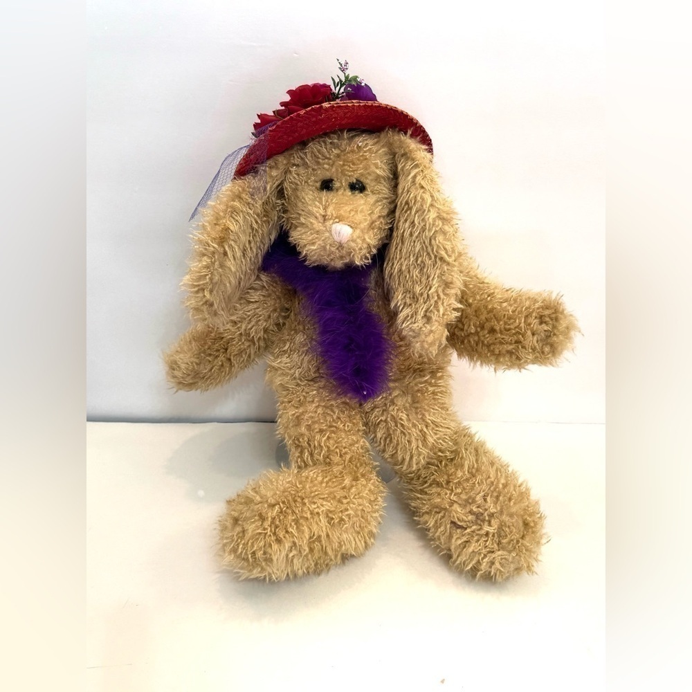 OOAK 1996 Boyd’s Bears Bunny Red Hat Society Large Rabbit Plush 19”